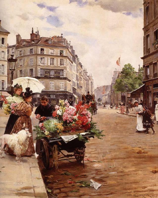 Louis Marie de Schryver Selling Flowers Elysee oil painting picture
